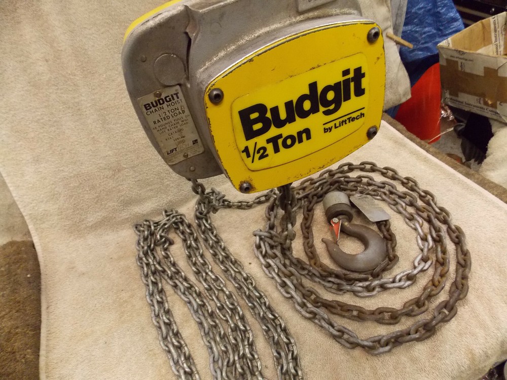 Quality USA Aluminum Alloy 8261 BUDGIT 1/2 Ton Hoist Chain fall 12 feet Lift