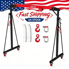 Portable Gantry Crane 1 Ton 2200 LBS, Adjustable Steel Lift Crane with Locking
