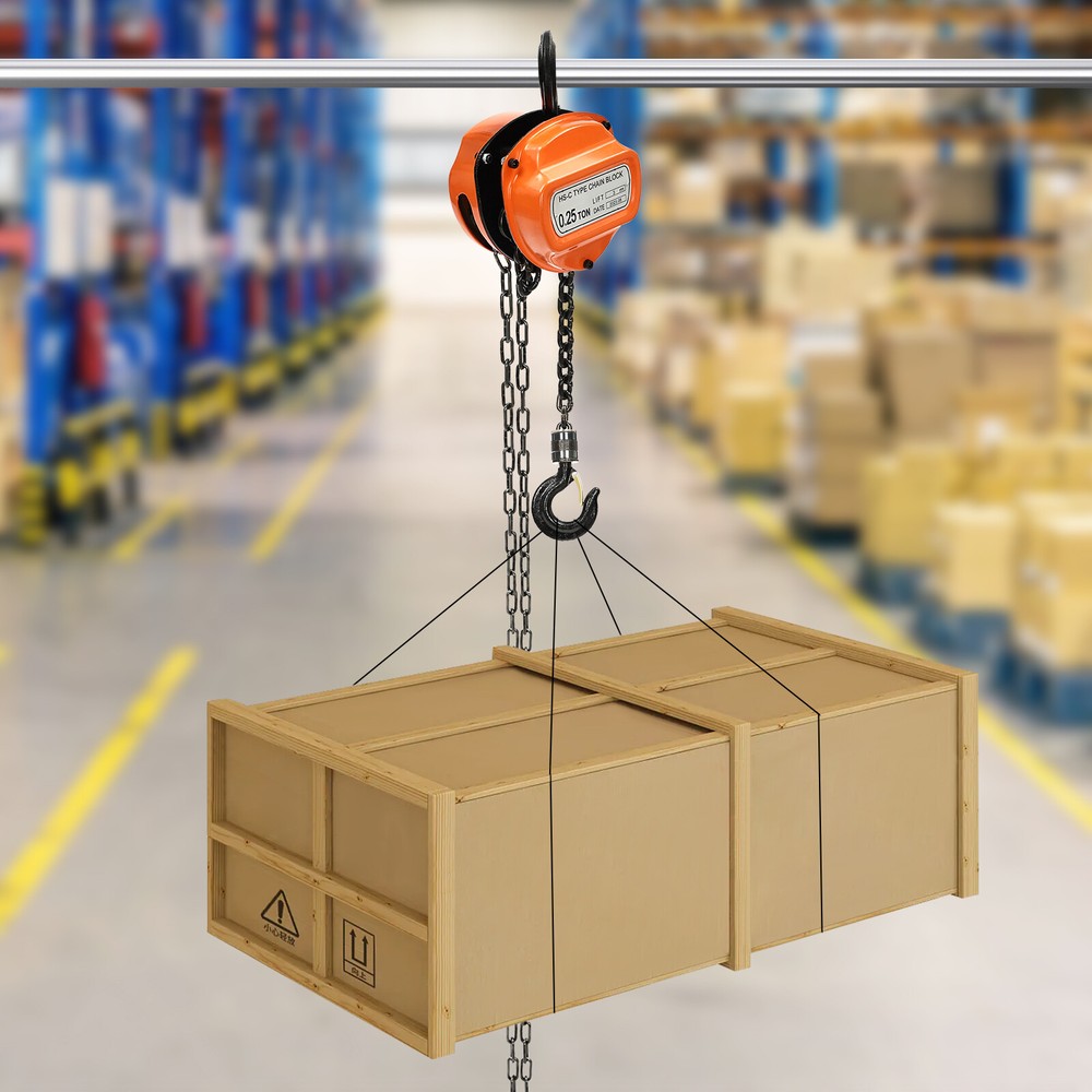 551lbs Chain Hoist Manual Puller Hoist 0.25 Ton Industrial 3M Lifting With Hook