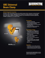 HARRINGTON UNIVERSAL BEAM CLAMP – UBC100, 10 TON