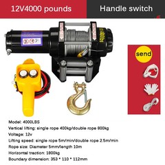 3500 Lbs/4000 Lbs/4500 Lbs Vehicle-Mounted Mini Crane Electric Winch 12V/24V
