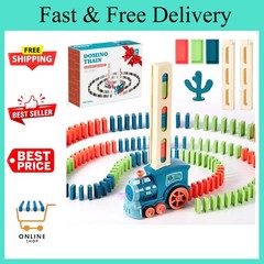 200 PCS Domino Train Toys Set, Automatic Dominos Building and