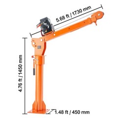 Construction Truck Crane Foldable 2200lb 360Swivel