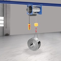Electric Hoist Winch With Wired Control 881LBS Long Steel Wire Rope Lifting Tool