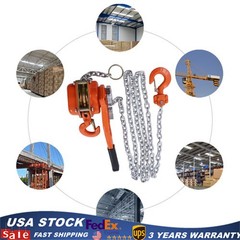 3/4 Ton Manual Chain Hoist Ratchet Type Come Along Puller 2 Hooks 10 FT Lift