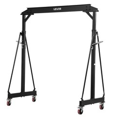 VEVOR Adjustable Gantry Crane 4400 lbs Portable Lift Hoist Frame 98.8″ to 146.1″