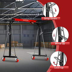 1 Ton Portable Gantry Crane – Adjustable Height, Steel I-Beam, 3000Lbs Capacity