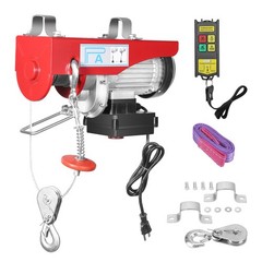 Electric Hoist 880lbs Crane Winch with Wireless Remote Control 850W 110V