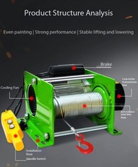 Winch Electric Hoist Small Household Wireless Remote-Controlled Crane 220/380V