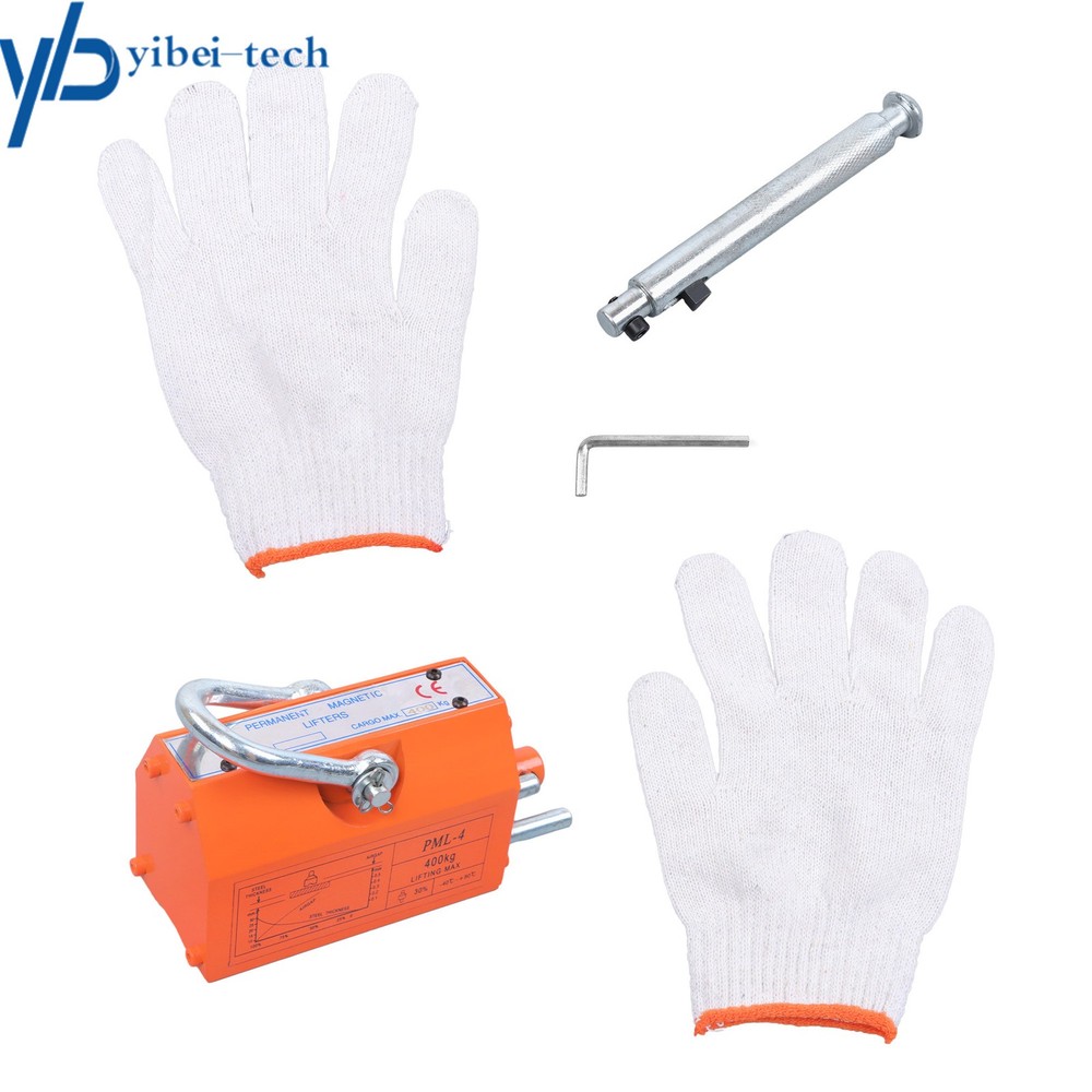 880lbs/400kg Magnetic Lifter Lifting Magnet Hoist 2.5 Safety Factor Orange