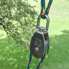 Heavy Duty Single Dual Rope Pulley Wheel Towing Hanging Pulley Block M15-M100