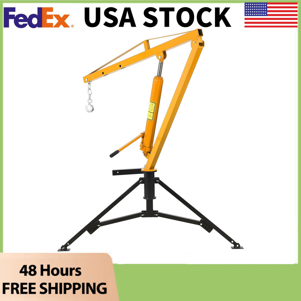 ⭐1000LB Foldable Heavy Duty Truck Crane Hoist W/3 Adjustable Boom,Pickups Liftin