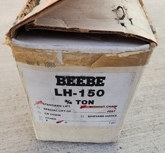 BEEBE 3/4 Ton Roustabout lever chain hoist LH-150 Like Harrington New Old Stock