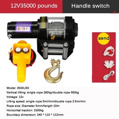 3500 Lbs/4000 Lbs/4500 Lbs Vehicle-Mounted Mini Crane Electric Winch 12V/24V