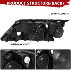 Headlight Assembly with Bulbs Passenger Side Black Housing 2010-2012 Ford Fusion