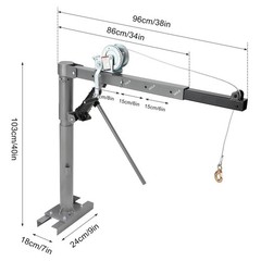 🚩1000lbs Pickup Truck Crane Hoist Crane 360° Swivel Hoist Lift w/ Manual Winch