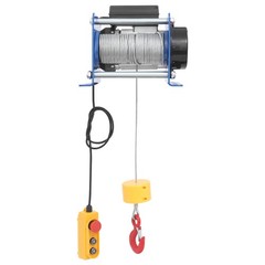 Electric Hoist Winch With Wired Control 881LBS Long Steel Wire Rope Lifting Tool