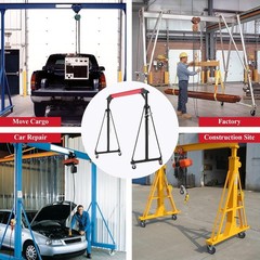2200/4400 LBS Adjustable Gantry Crane 1-2 Ton Shop Cranes Lift Hoist 8FT-12FT US