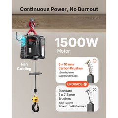 Uimoso 2-in-1 Electric Hoist Winch 1100 lbs with Manual and Wireless Control