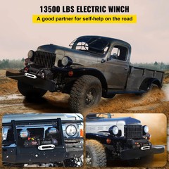 13500LBS12V Electric Winch Synthetic Waterproof Off-Road Recovery 4×4 Truck ATV