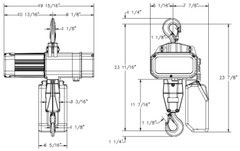 GORBEL GS ELECTRIC CHAIN HOIST, 2 TON CAPACITY, DUAL SPEED