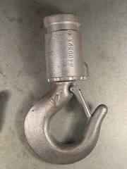 (2) NOS cast aluminum EATON HOISTING SWIVEL HOOK W/ SAFETY LATCH Forrest City AR