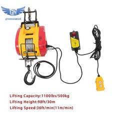 2-in-1 Electric Hoist Winch, 1100 lbs Capacity with Wire&Wireless Remote Control