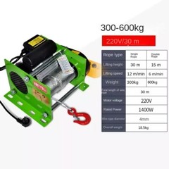 Electric Winch 30M Steel Wire Rope Windlass Elevator Household Building Crane