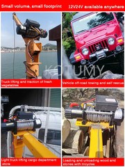 3500 Lbs/4000 Lbs/4500 Lbs Vehicle-Mounted Mini Crane Electric Winch 12V/24V