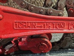 Duff-Norton Coffing Chain Hoist 1.5 ton 1-chain or 2-chain 3 Ton, Red *USED*