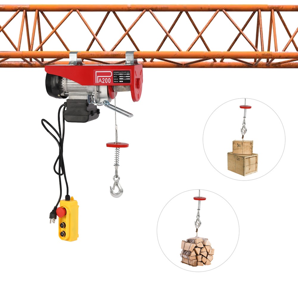 480W Electric Hoist Ceiling Pulley Overhead Crane Winch Lifting Engine Crane