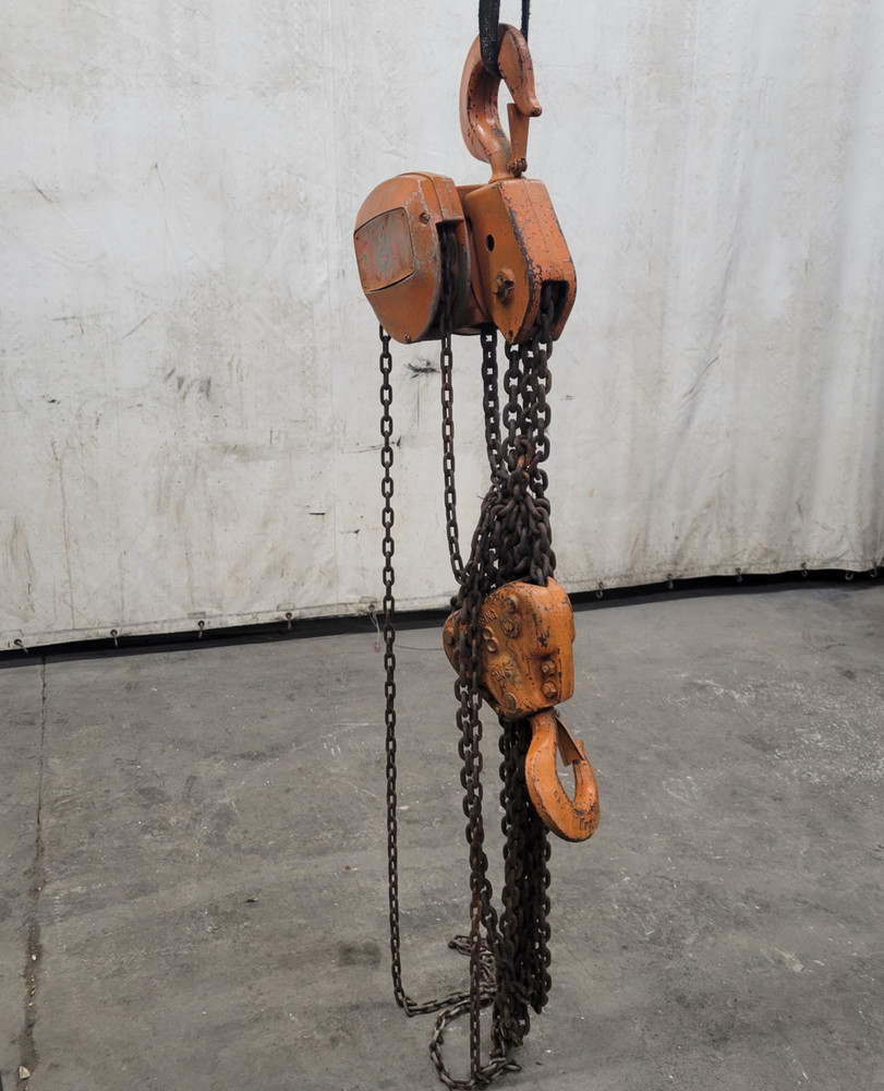 COFFING DUFF-NORTON 8 TON HAND HOIST 8′ LIFT 7′ PULL H2425 W/ CROSBY HOOKS