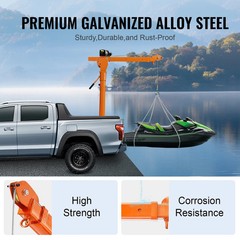 Vehicle-mounted crane 3500lbs Winch w/1100lbs Electric Winch 360° Swivel Folding