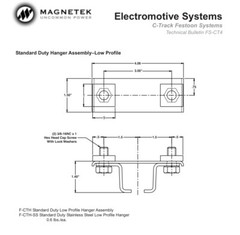Magnetek C-Track Festoon Hanger Assembly Low Profile F-CTH Galvanized – Qty. 68