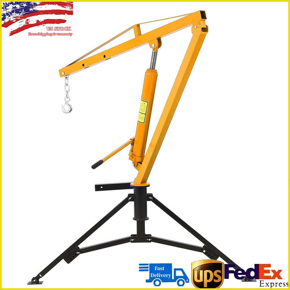 Hydraulic Pickup Hitch Mount Truck Crane 2″ Hitch Receiver 360° 1000 lbs Hoist