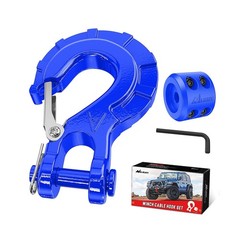Nilight Forged Steel Winch Hook 3/8″ Grade 70 Safety Latch Winch Cable Hook S…