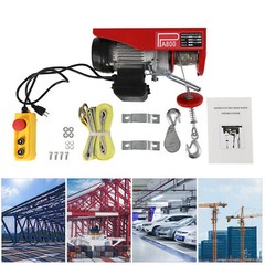 110V 1763lbs Electric Cable Hoist Crane Winch Garage Lift Wired Remote Control