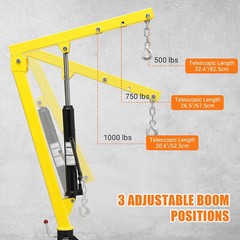 Hydraulic Pickup Truck Crane Hoist Crane 1000lbs Capacity 360° Swivel Hoist Lift