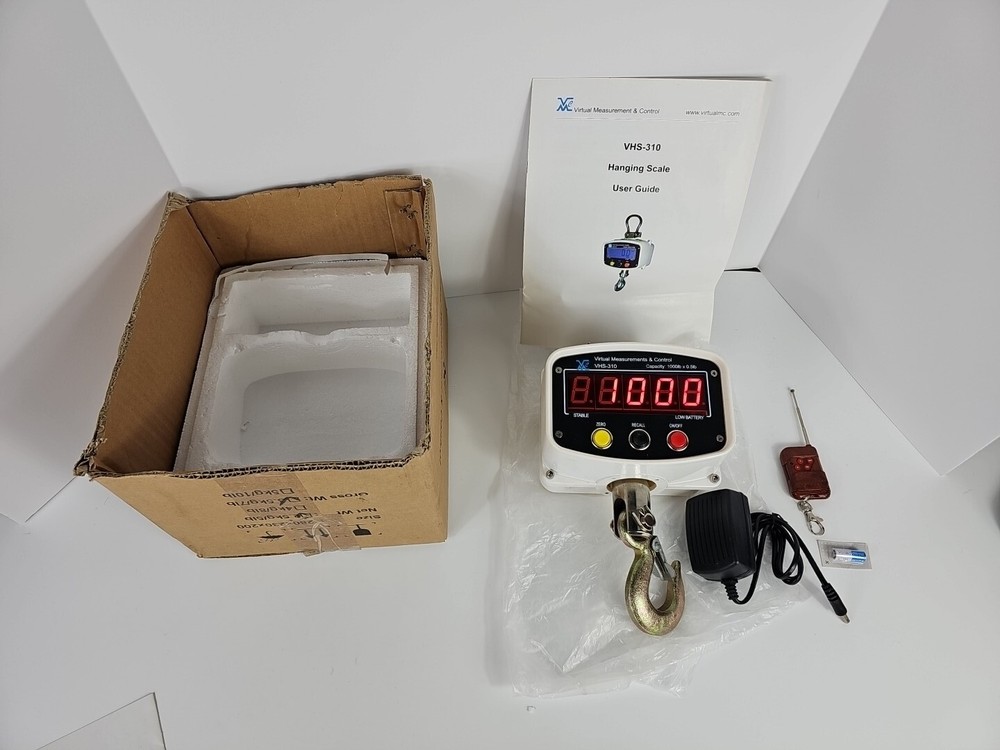 VIRTUAL MEASUREMENTS DIGITAL Hanging CRANE SCALE SERIE VHS-310 (1000lbs) NEW