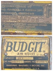 1950’s-60’s Manning, Maxwell & Moore, Inc (MMM) Air Operated Budgit Chain Hoist