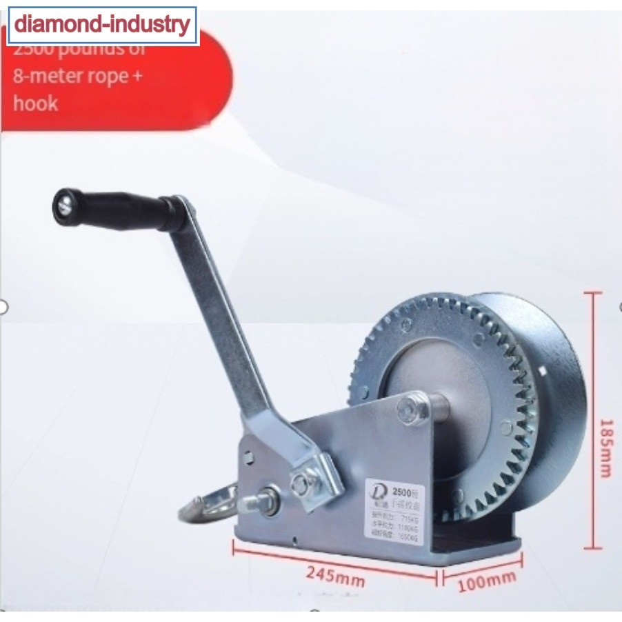2500 pounds Manual Hand Winch Manual Winch Small Lifting Winch with Wire Rope