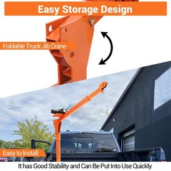 🚩1100 lbs Pickup Truck Hoist Crane w/Electric Winch Folding Truck Mounted Crane