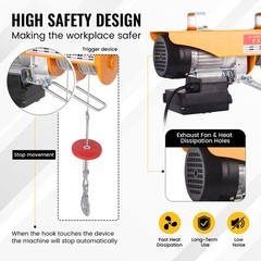 Electric Hoist 330/ 660lbs Crane Winch with Wireless Remote Control 600W 110V