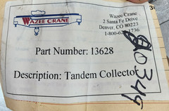 Tandem Collector 256B Crane Hoist Current Shoe 600V 100A #6 AWG Whiting [D1S4]