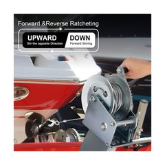 Heavy Duty Hand Winch 1200 lbs with 32 ft Steel Wire Rope, Hand Crank Strap G…