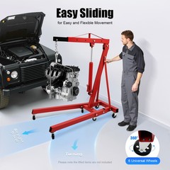 2 Ton Folding Engine Hoist Heavy Duty Engine Hydraulic Shop Crane 4 Level Adjust