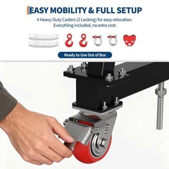 2 Ton Adjustable Gantry Crane 4400 LBS Portable Steel i-Beam Hoist W/12 Position