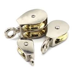 Steel Single/ Double Pulley 13mm-48mm Block Traction Wheel Line Wire Rope Pulley