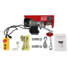 PA100 480W Electric Hoist 110/220 lb Compact Winch With Wired Remote