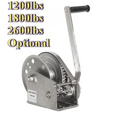 1200/1800/2600 lbs Manual Winches Bi-Directional Self-Locking Stainless Steel